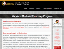 Tablet Screenshot of marylandmedicaidpharmacyinformation.com